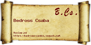 Bedross Csaba névjegykártya