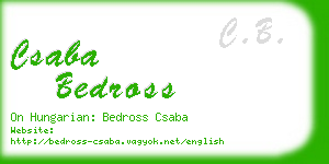 csaba bedross business card